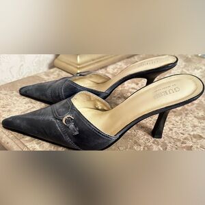 GUESS Women's Black Heeled Mules
